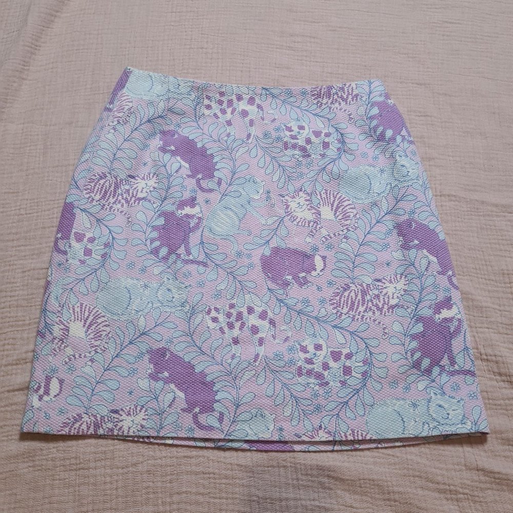 Lilly Pulitzer Skirt with Cat Print - Size 4